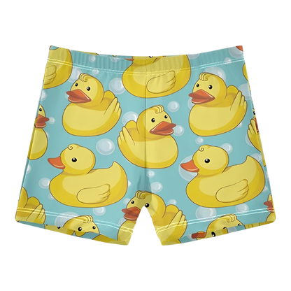 Duck Print Beach Shorts featuring playful design, perfect for luxury adult resort pool parties