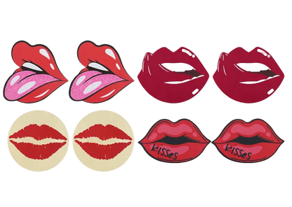 Set of 8 lip-shaped stickers on a white background with '8PCS' text.