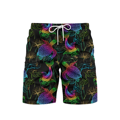 Print Beach Shorts featuring sophisticated marine life design, perfect for luxury adult resort theme nights