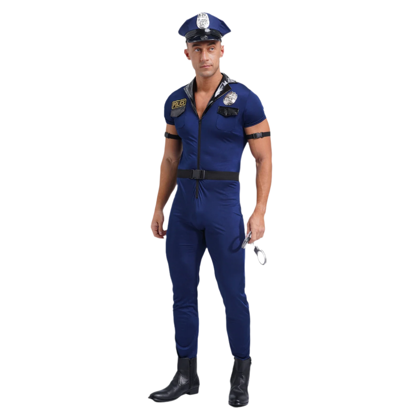 Men's 7-Piece Dirty Cop Officer Jumpsuit - Complete Role Play Set