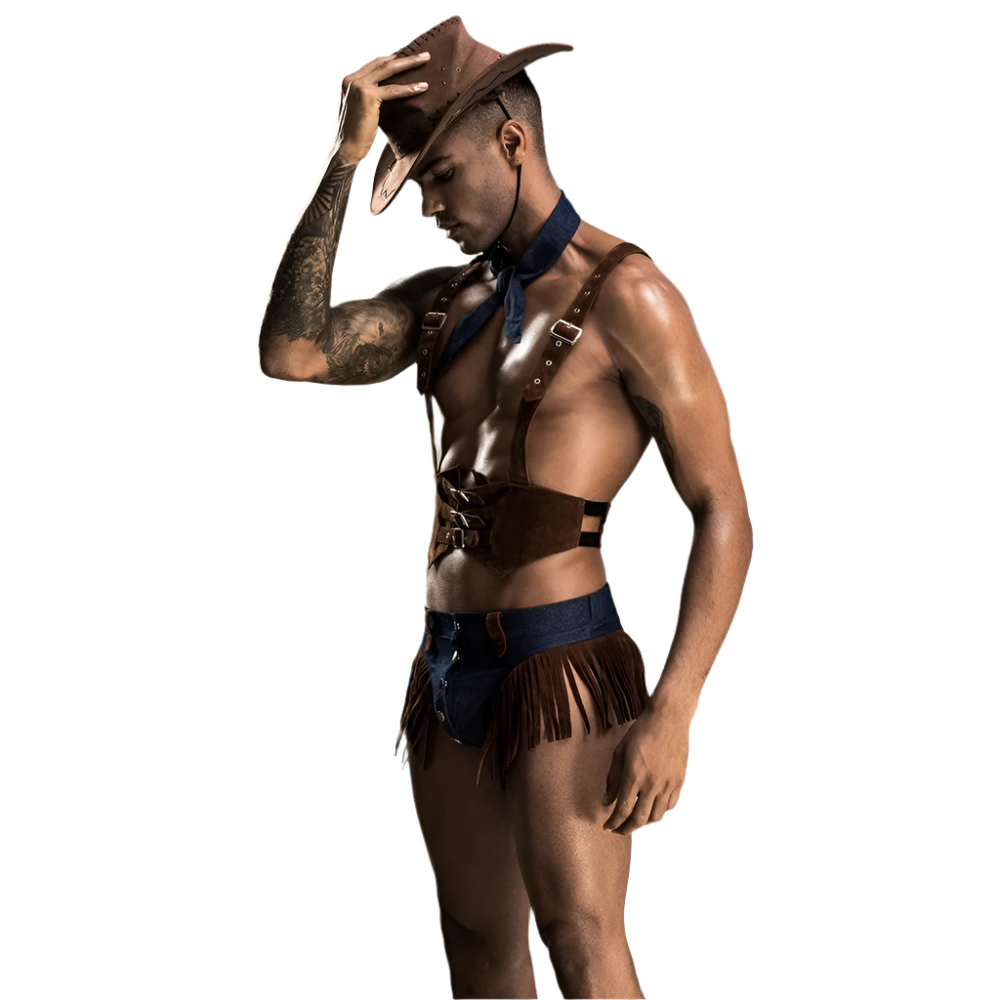 men's sexy western cowboy uniform with roleplay design for theme party resort entertainment