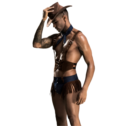 men's sexy western cowboy uniform with roleplay design for theme party resort entertainment