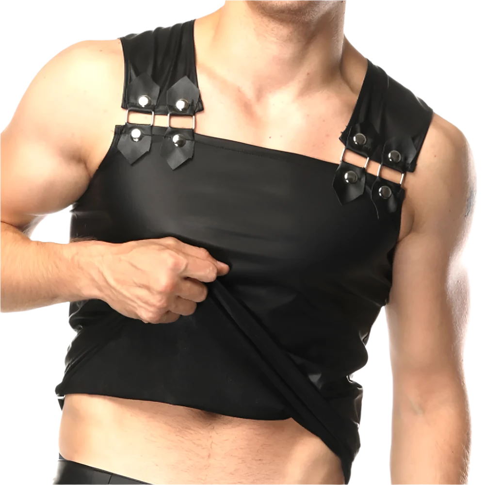 Men's Faux Leather Tank Top | Edgy & Stylish Sleeveless Wear