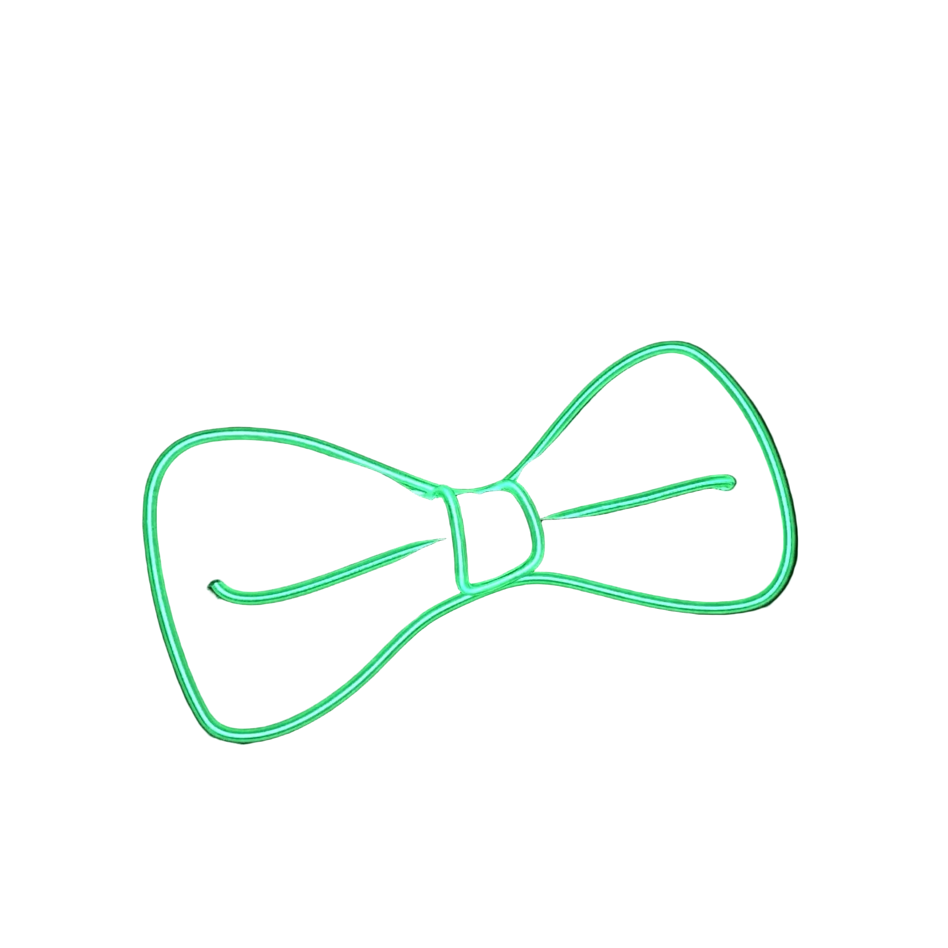 Neon green bow tie on a black background
