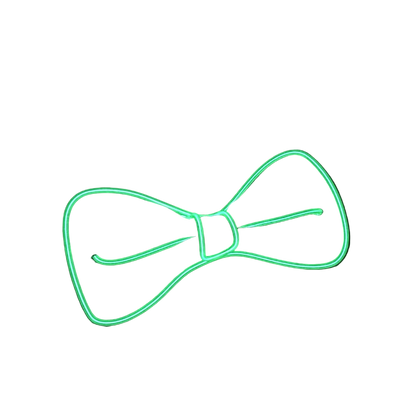Neon green bow tie on a black background
