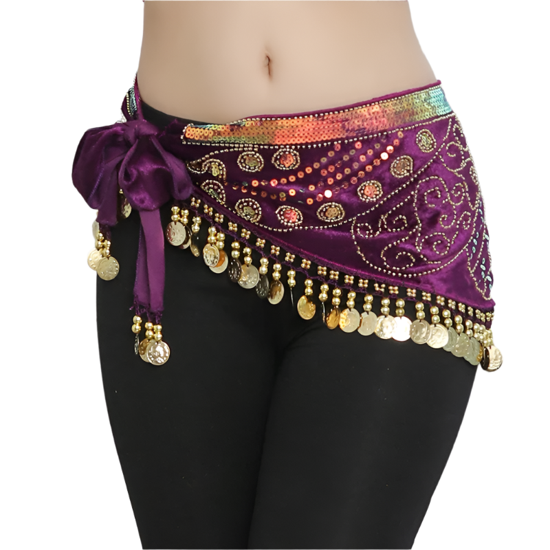 Bead Embroidery Belly Dance Hip Scarf | 6 Color Options for Women