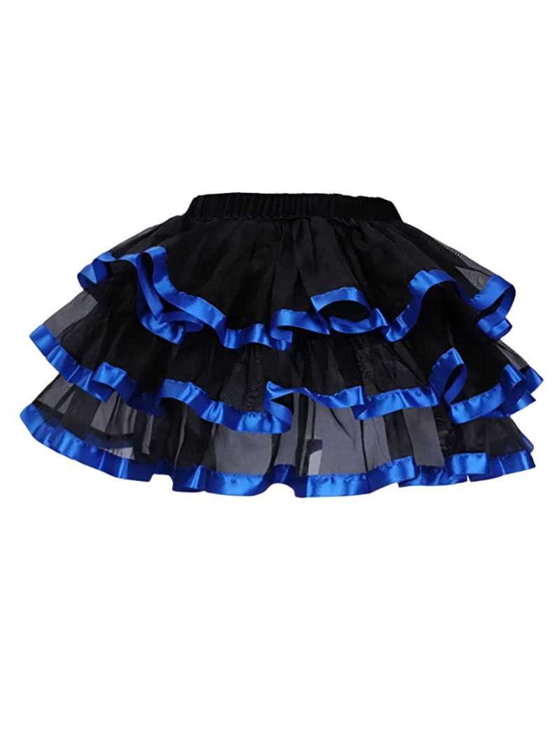 Multi-color plus size tulle tutu skirt with pleated design for resort dance wear

