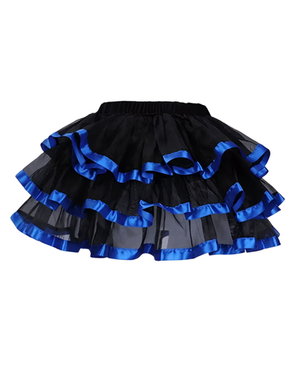 Multi-color plus size tulle tutu skirt with pleated design for resort dance wear

