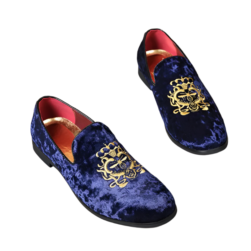 Designer suede leather Oxford shoes with embroidery detail in extended sizes for resort formal wear

