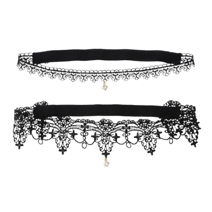 Crystal Pendant Lace Garters | Resort Evening Accessories | Decorative Thigh Bands