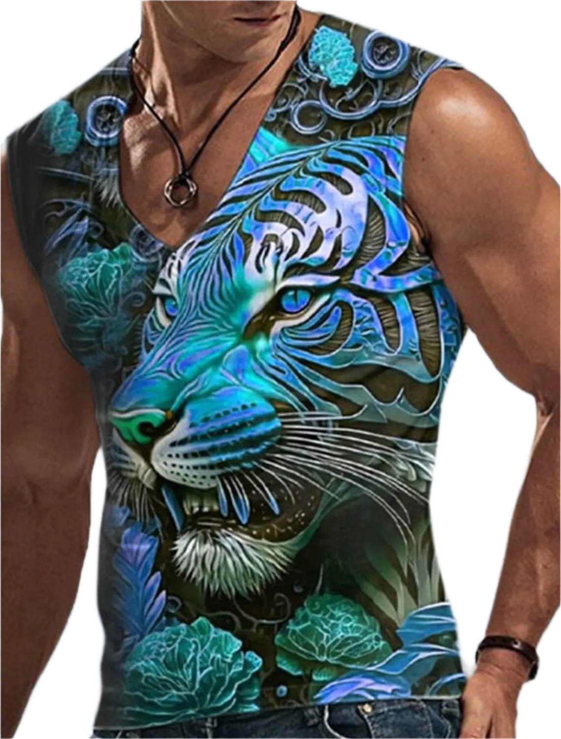 Men's Sleeveless T-Shirt 3D Animal Print