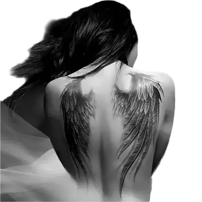  Full Back Angel Wings Temporary Tattoo - Large Gothic Theme Night Body Art