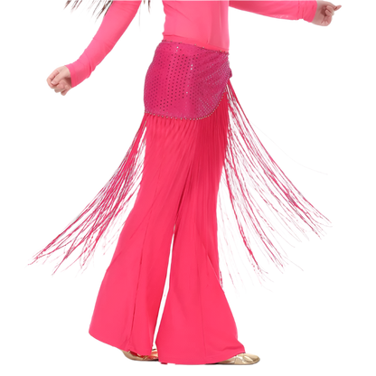 lace tassel belly dance hip scarf with Indian cultural design for resort performance wear