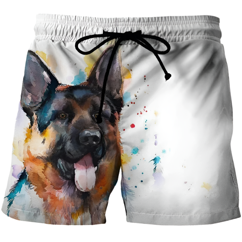 Cute Animal 3D Print Surf Board Shorts Men