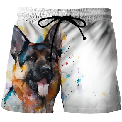 Cute Animal 3D Print Surf Board Shorts Men