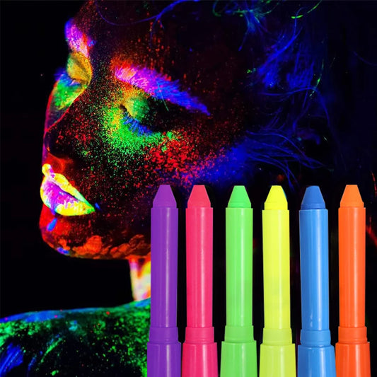 6 Color Glow in The Dark Face Paint Black Light Paint UV Neon Body Paint