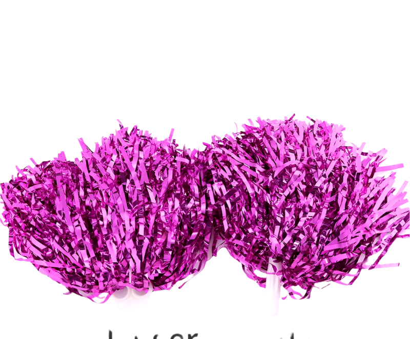 Purple tinsel finger handle on a white background