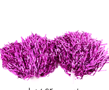 Purple tinsel finger handle on a white background