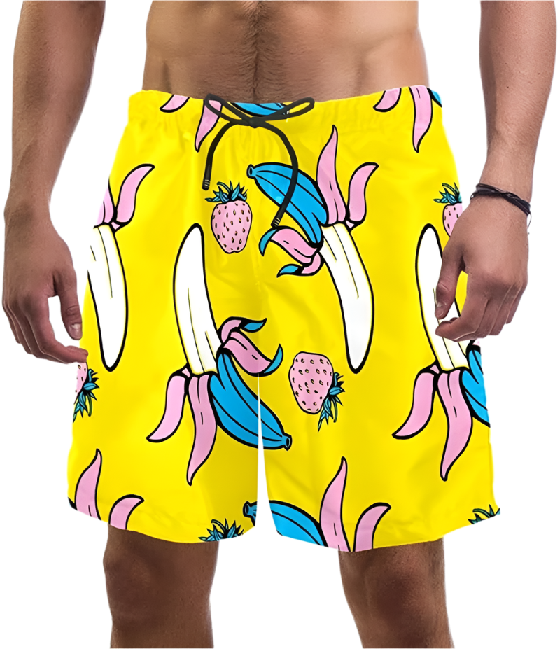 Sweet Ice Cream 3D Printing Beach Shorts for Men