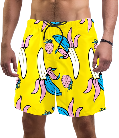 Sweet Ice Cream 3D Printing Beach Shorts for Men