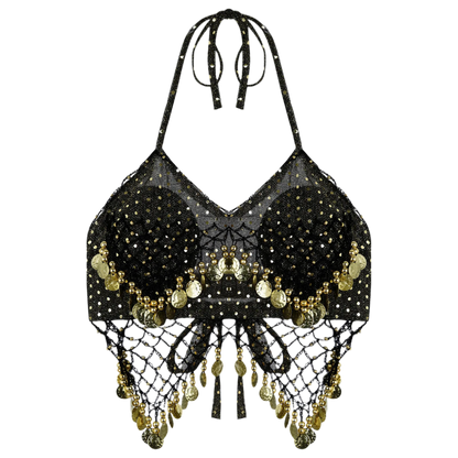 Sexy Women Beaded Sequins Belly Dance Bra