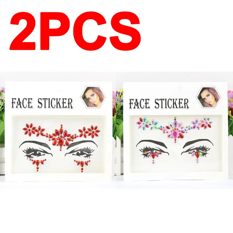 Women’s Rhinestone Face Gems | Crystal Festival Makeup Stickers