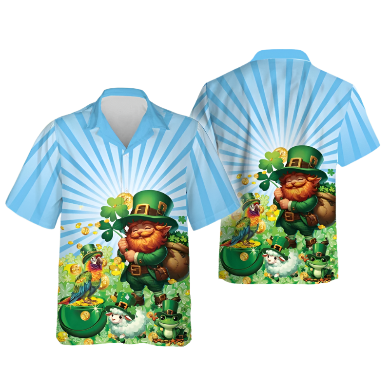 Shamrock Element St. Patrick's Day Pattern Men's Shirts