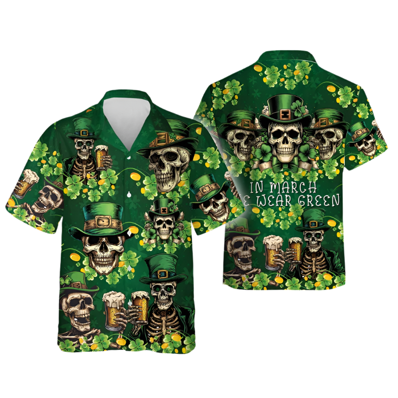 Shamrock Element St. Patrick's Day Pattern Men's Shirts