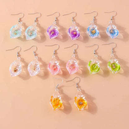 2026 New Arrival Colorful Resin Shell Conch Drop Earrings for Women Fashion Creative Glowing In The Dark Earrings Jewelry Gifts