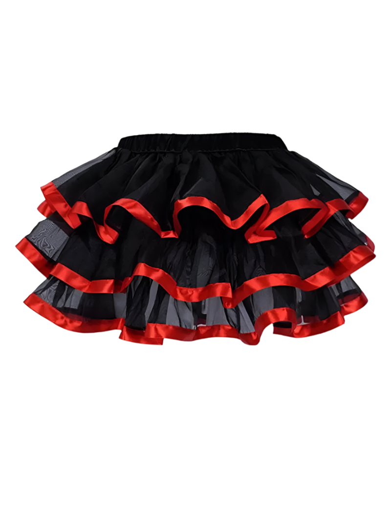 Multi-color plus size tulle tutu skirt with pleated design for resort dance wear

