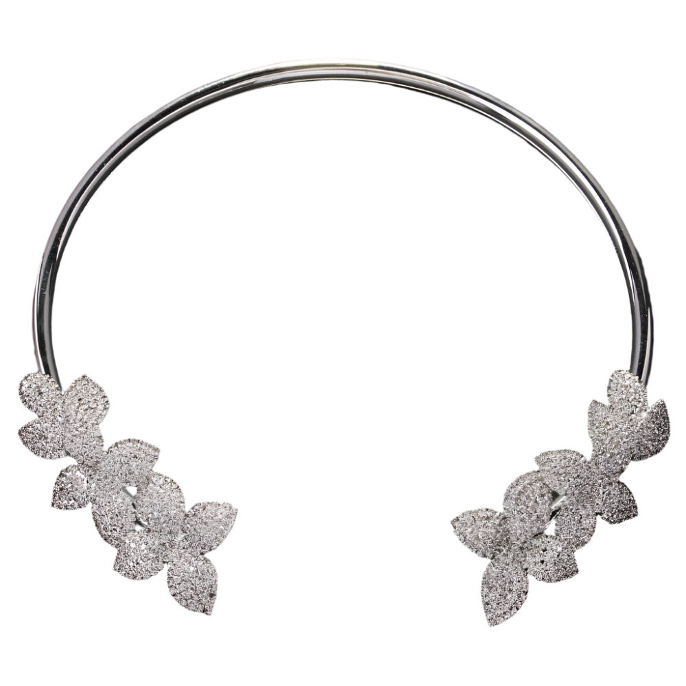 Rhinestone butterfly open collar with metal ring detail - perfect for modern resort weddings