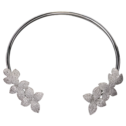 Rhinestone butterfly open collar with metal ring detail - perfect for modern resort weddings