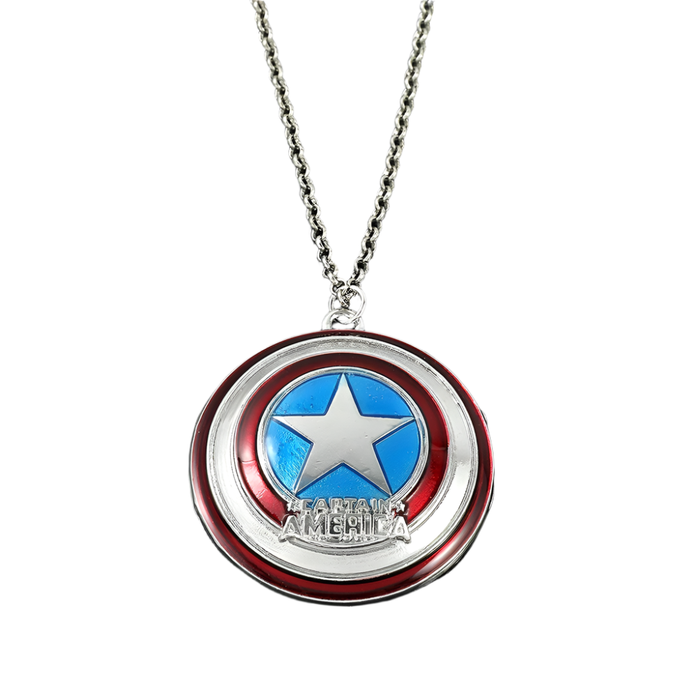 Captain America shield pendant necklace for resort superhero theme nights

