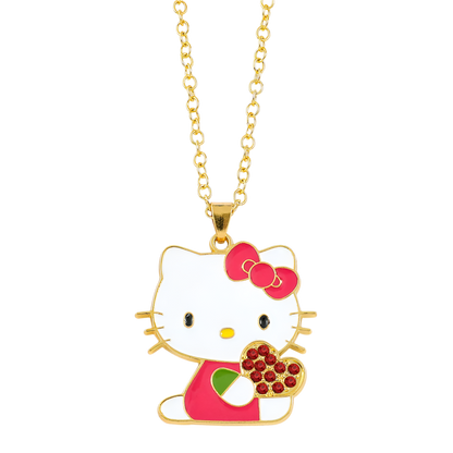 Hello Kitty rhinestone pendant necklace for resort kawaii theme nights

