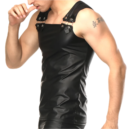 Men's Faux Leather Tank Top | Edgy & Stylish Sleeveless Wear