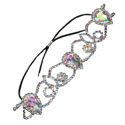 Decorative headband with crystals on a black background