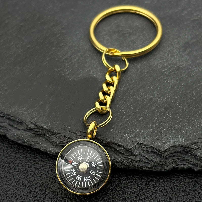 Mini Survival Compass Pendant Necklace Women Men Camping Hiking Pocket Compass for Outdoors Paracord Necklaces Jewelry N6132S08