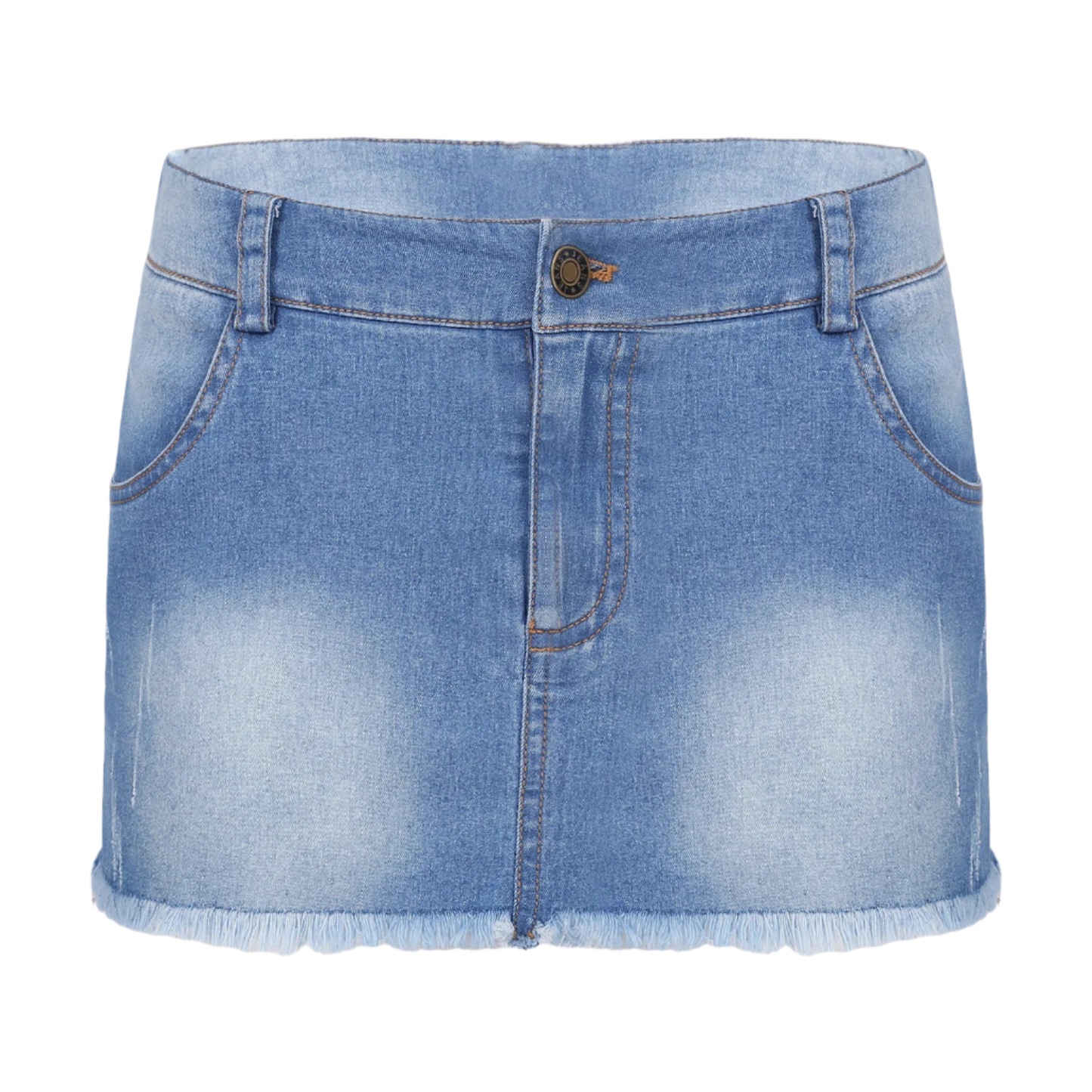 Womens Fashion Frayed Hem Denim Miniskirt