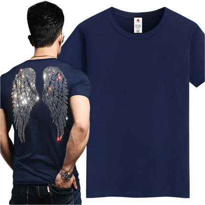 Rhinestone Wings Men's T-shirt Short Sleeve