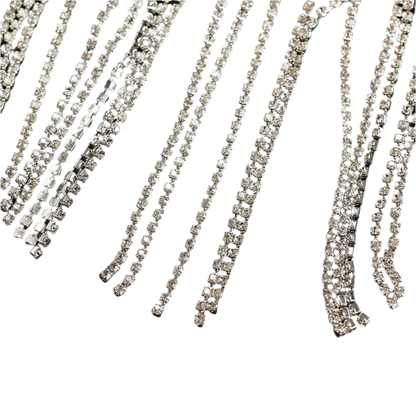 diamond tassel suspender crop top with crystal splicing for resort fashion wear