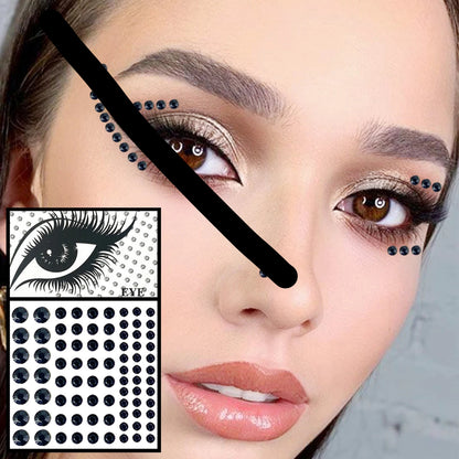 Red Heart Face Jewelry Temporary Tattoos Eye Forehead Diamonds Jewels Makeup Sticker Sparkle Water Drop Gems Nail Art Festival