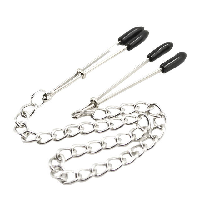 BDSM Bondage Choker Collar | Nipple Clamp Breast Clip Chain Set