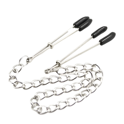 BDSM Bondage Choker Collar | Nipple Clamp Breast Clip Chain Set