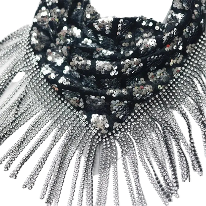Rhinestone Bandana Head Wrap – Sparkly Turban Scarf for Women & Men