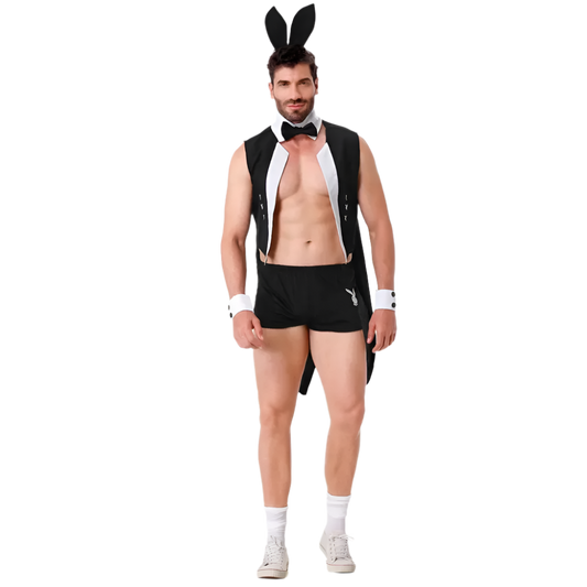 Men's Theme Night Costume Set featuring complete waiter-style design for adult resort events