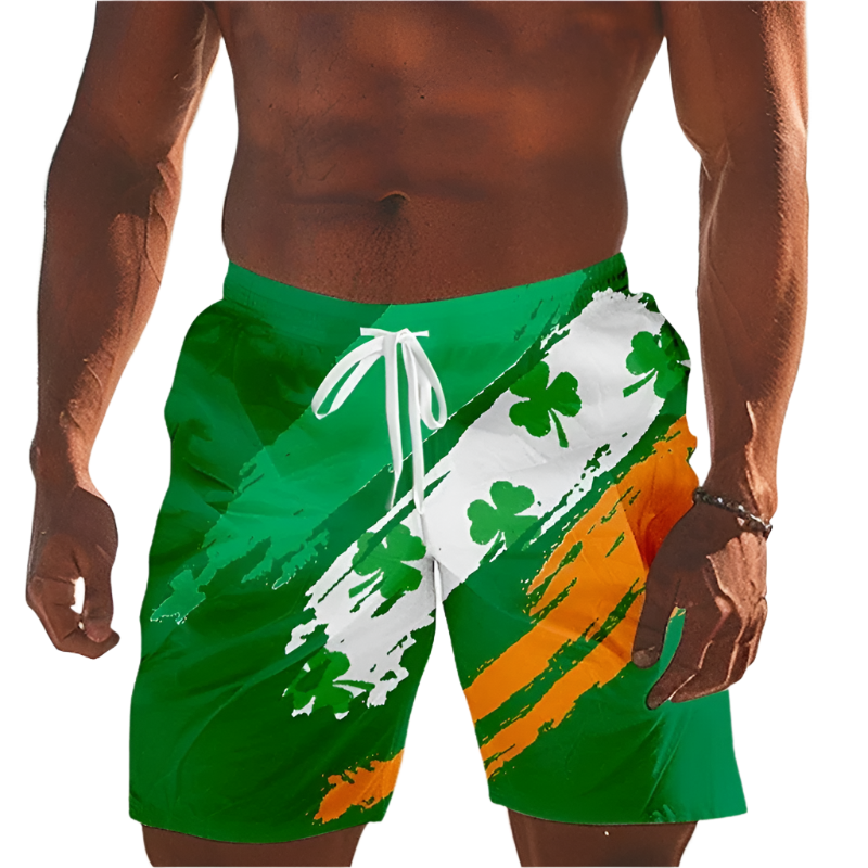 Shamrock Element St. Patrick’s  Day Green Beach Shorts