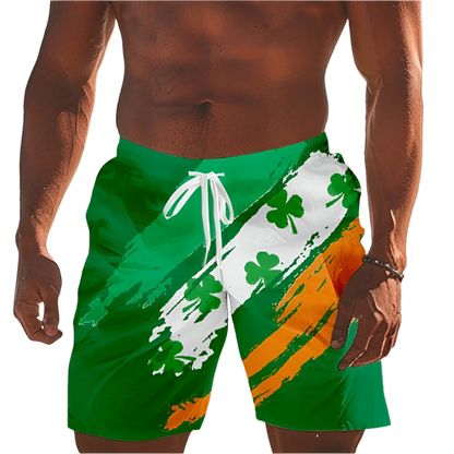 Shamrock Element St. Patrick’s  Day Green Beach Shorts