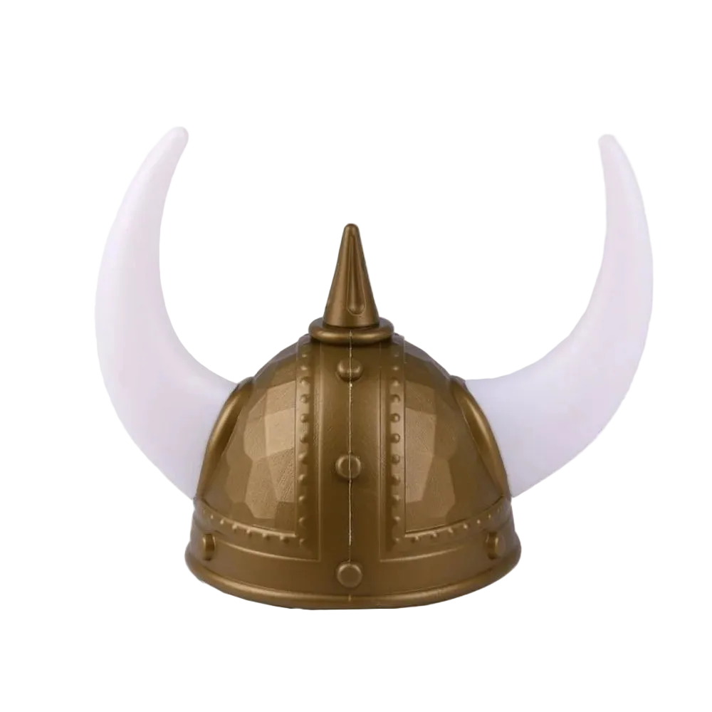 Viking helmet with white horns on a white background