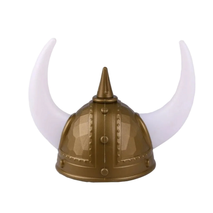 Viking helmet with white horns on a white background