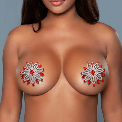 1 Pair Full Rhinestone Nipple Cover Reusable Sexy Women Nipple Pasties Breast Pad Silicone Self Adhesive Nipple Accessories